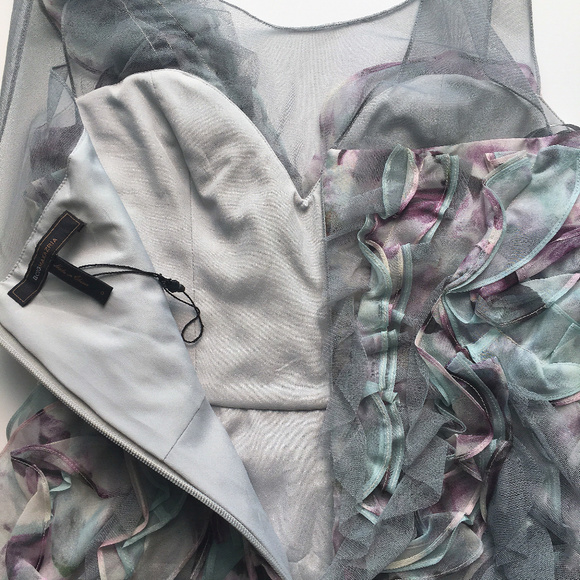 BCBGMAXAZRIA EVA Organza Ruffle Dress - Picture 5 of 8